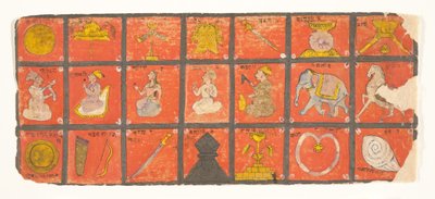 Symbole Chakravartin... Rękopis Digambara, prawdopodobnie Shalibhadra, koniec XVII wieku. autorstwa Unbekannt