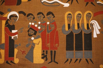 Gobelin w opactwie Saint-Pierre de Solesmes: Życie św. Benedykta, Solesmes, Francja autorstwa Unbekannt
