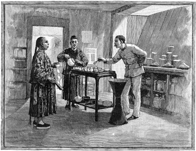 Degustacja herbaty w Chinach, 1888 autorstwa Unbekannt