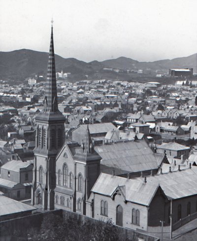 Te Aro, z Terrace, Wellington, koniec XIX-początek XX wieku. autorstwa Unbekannt
