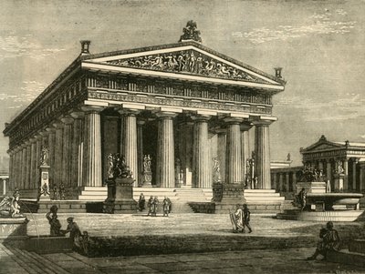 Świątynia w Paestum, odrestaurowana, 1890 r. autorstwa Unbekannt