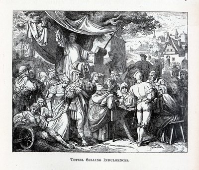Tetzel sprzedający odpusty, 1882 r. autorstwa Unbekannt