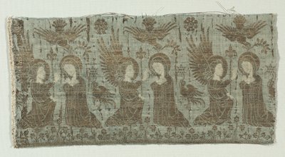 Fragment tkaniny ze Zwiastowaniem, 1370-1400. autorstwa Unbekannt