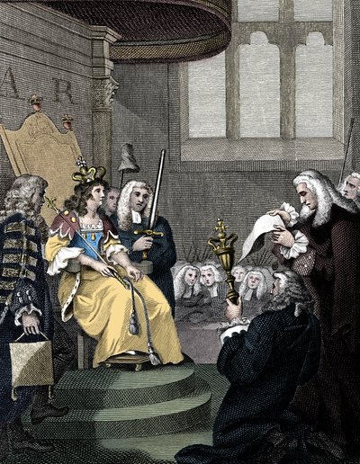 Akt unii między Anglią a Szkocją czytany przed królową Anną, 1826 r. autorstwa Unbekannt