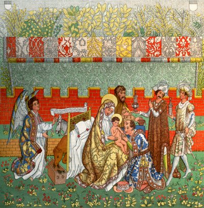 Pokłon Trzech Króli, gobelin berneński, XIV w., 1870 autorstwa Unbekannt