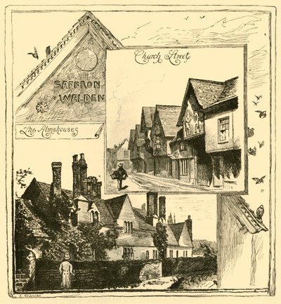 Domy przytułków, Audley End i Church Street, Saffron Walden, 1898. autorstwa Unbekannt
