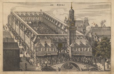 Giełda w Amsterdamie, początek XVII wieku. autorstwa Unbekannt