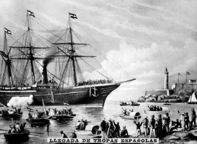 Przybycie wojsk hiszpańskich, 1860, 1920 autorstwa Unbekannt