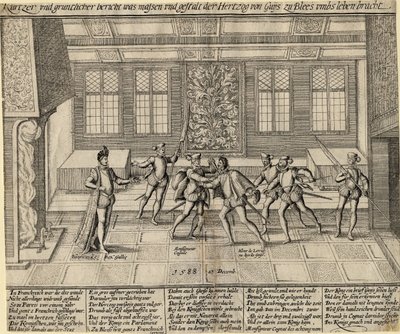 Zabójstwo księcia Guise, 1588 autorstwa Unbekannt
