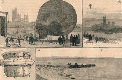 Próba podróży balonem przez kanał, 1882. autorstwa Unbekannt