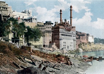 Meczet Aurangzeb, Varanasi, Indie, ok. 1890 r. autorstwa Unbekannt