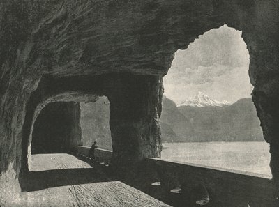 Axenstrasse, niedaleko Fluelen, Szwajcaria, 1895. autorstwa Unbekannt