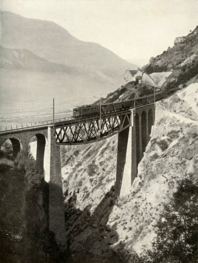 Wiadukt Baltschieder na głównej linii Lotschberg ..., 1935-36. autorstwa Unbekannt