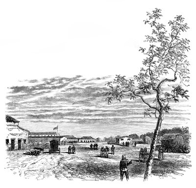Koszary w Meerut, Indie, c. 1850, 1888 autorstwa Unbekannt