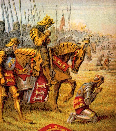 Bitwa pod Agincourt, 1415, ok. 1850 autorstwa Unbekannt