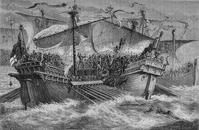 Bitwa pod Dover, 24 sierpnia 1217, c1880 autorstwa Unbekannt