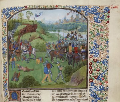 Bitwa pod Radcot Bridge w dniu 19 grudnia 1387 r., ok. 1470-1475. autorstwa Unbekannt