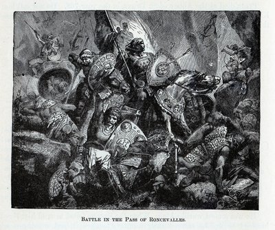 Bitwa pod przełęczą Roncevaux, 1882 autorstwa Unbekannt