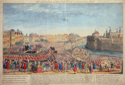 „Ścięcie buntowniczych lordów na Great Tower Hill”, c1746 autorstwa Unbekannt