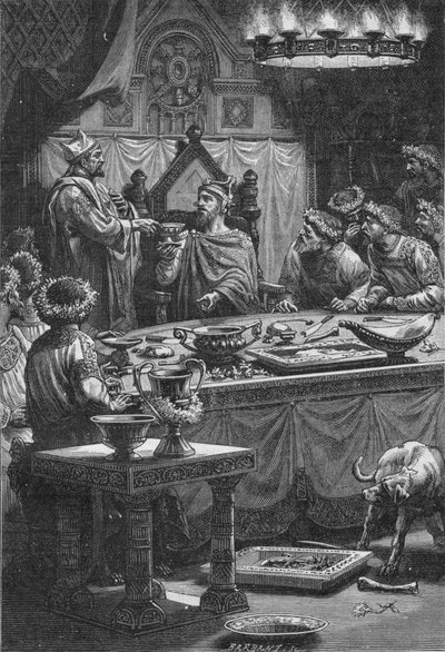 Biskup Laon przysięgający wierność Karolowi, księciu Lotaryngii, X wiek 1909 autorstwa Unbekannt