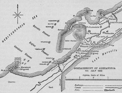 Bombardowanie Aleksandrii: mapa szkicu, 1902 autorstwa Unbekannt