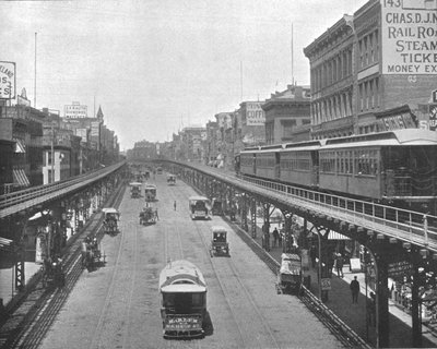 The Bowery, patrząc na północ, Nowy Jork, USA, ok. 1900. autorstwa Unbekannt