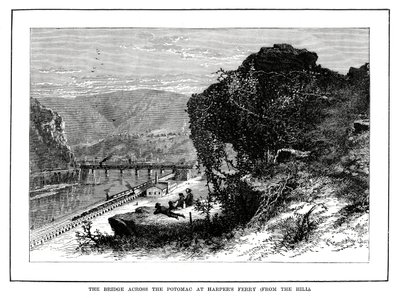 Most przez Potomac w Harpers Ferry, Zachodnia Wirginia, USA, 1877 r autorstwa Unbekannt