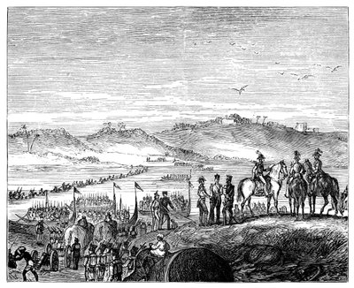 Armia brytyjska przekraczająca rzekę Sutlej, Indie, XIX w., 1900 autorstwa Unbekannt