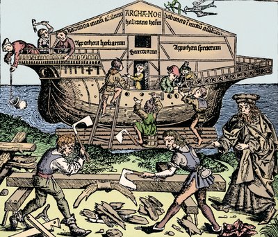 Budowa arki nadzorowana przez Noego, 1493, 1903 autorstwa Unbekannt
