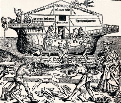 Budowa arki nadzorowana przez Noego, 1493, 1903 autorstwa Unbekannt
