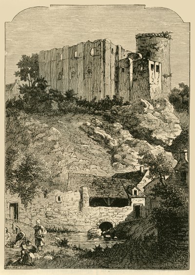 Zamek Falaise i Fontanna Arlette, 1890. autorstwa Unbekannt