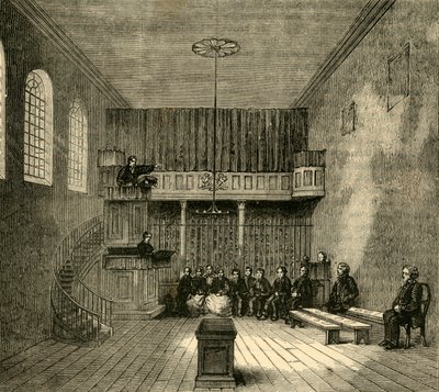 Kaplica w Newgate, ok. 1872 r. autorstwa Unbekannt