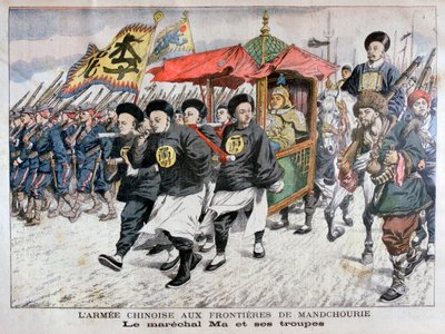 Armia chińska pod dowództwem marszałka Ma na granicy mandżurskiej, wojna rosyjsko-japońska, 1904 autorstwa Unbekannt