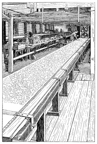 Drukarnia Chintz, Merton Abbey Mills, Londyn, 1899 autorstwa Unbekannt