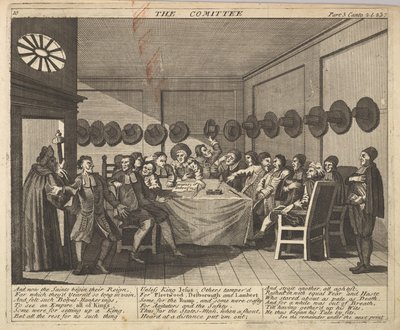 Płyta Komitetu 10: Ilustracje do Hudibras Samuela Butlera, 1725-30 . autorstwa Unbekannt