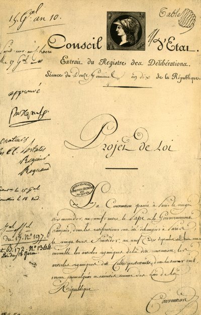 Konkordat i artykuły organiczne, 5 kwietnia 1802, 1921. autorstwa Unbekannt