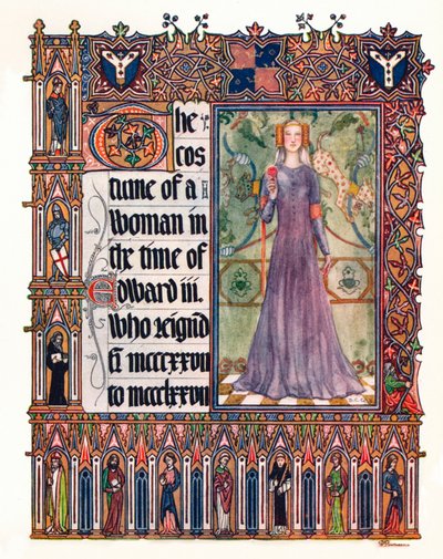 Strój kobiety za panowania Edwarda III, c1353 autorstwa Unbekannt