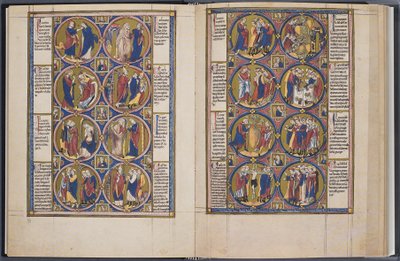 Kreacja. Biblijne moralisée Codex Vindobonensis 2554, ok. 1250 autorstwa Unbekannt