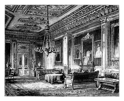 Salon Karmazynowy, Zamek Windsor, ok. 1888 r. autorstwa Unbekannt