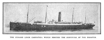 Liniowiec Cunard Carpathia, który uratował ocalałych z katastrofy, 20 kwietnia 1912 r. autorstwa Unbekannt