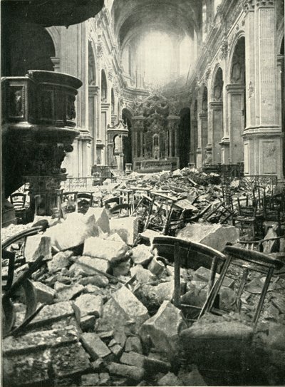 Szkody wyrządzone katedrze w Cambrai, 1919. autorstwa Unbekannt