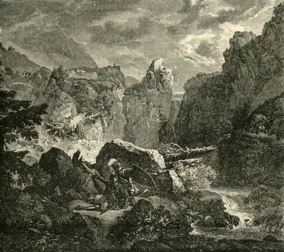 Śmierć Rolanda w Roncesvalles, 778AD, 1890. autorstwa Unbekannt