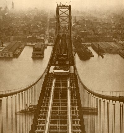 Most wiszący na rzece Delaware, ok. 1930. autorstwa Unbekannt