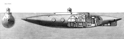 Tonąca i wznosząca się łódź podwodna „Nautilus” z 1887 r. autorstwa Unbekannt