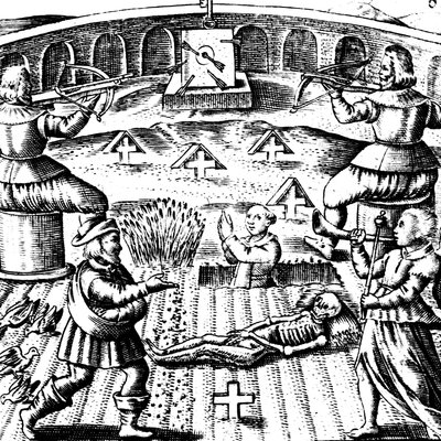 Ósmy klucz Bazylego Walentego, legendarny XV-wieczny mnich niemiecki, 1651 autorstwa Unbekannt
