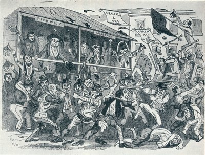 Wybory w Eatanswill, c1836, 1925 autorstwa Unbekannt