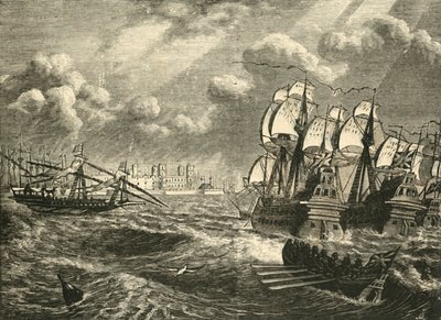 Flota angielska przed Kadyksem, 1596, 1890. autorstwa Unbekannt