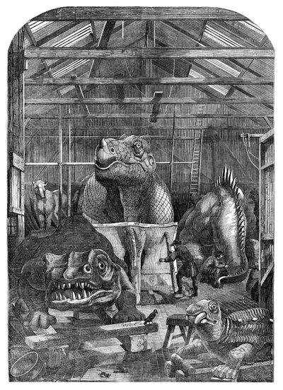Pokój modelowy Extinct Animals w Crystal Palace, Sydenham, 1853 autorstwa Unbekannt