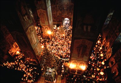 Święto Zaśnięcia Matki Bożej w klasztorze Trójcy Sergiusz w Sergijew Posad autorstwa Unbekannt