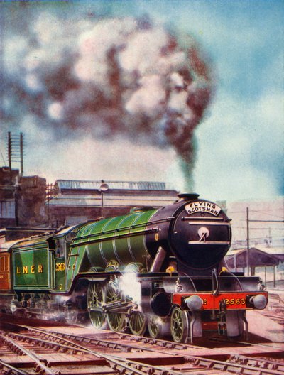 Latający Szkot opuszczający stację Kings Cross, ciągnięty przez nr 2563, 1935-36. autorstwa Unbekannt